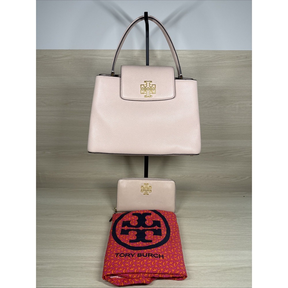 Tory Burch Britten Small Satchel Bag, Light Pink, Style 140972 Leather W/ Wallet